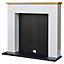 Adam Innsbruck Stove Fireplace in Pure White & Black, 45 Inch