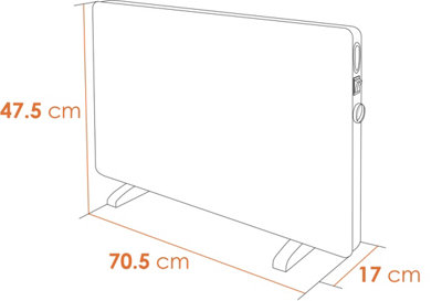Adam iRad Freestanding Electric Panel Heater in Black Glass with Thermostat  | DIY at Bu0026Q