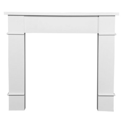 Adam Linton Mantelpiece with Downlights in Pure White, 48 Inch