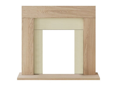 Adam Malmo Fireplace in Oak & Cream/Black, 39 Inch