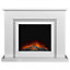 Adam Mayfair White & Grey Marble Electric Fireplace Suite, 43 Inch
