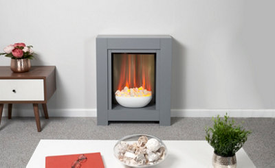 Adam Monet Fireplace Suite in Grey with Electric Fire, 23 Inch