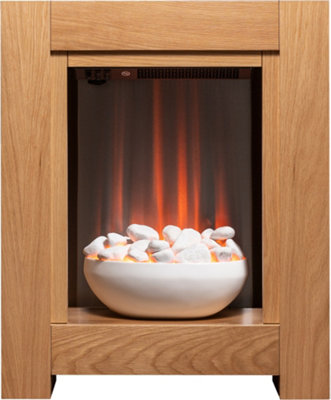 Adam Monet Fireplace Suite in Oak with Electric Fire, 23 Inch | DIY at Bu0026Q
