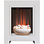 Adam Monet Fireplace Suite in Pure White with Electric Fire, 23 Inch
