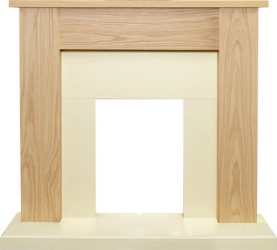 Adam New England Fireplace in Oak & Cream, 48 Inch