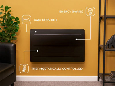 Adam Onyx 1500W Ceramic Core Electric Radiator in Black