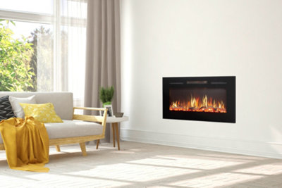 Adam Orlando Inset / Wall Mounted Electric Fire, 36 Inch