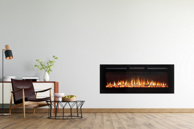 Adam Orlando Inset / Wall Mounted Electric Fire, 50 Inch