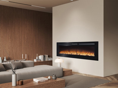 ADAM ORLANDO INSET / WALL MOUNTED ELECTRIC FIRE, 60 INCH