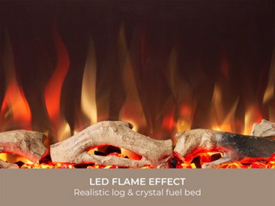 Adam Orlando Inset / Wall Mounted Electric Fire, 60 Inch