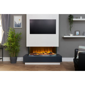 Adam Sahara Electric Inset Media Wall Fire with Remote Control, 42 Inch