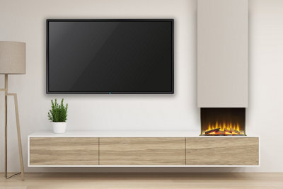 Adam Sahara Panoramic Media Wall Electric Fire, 22 Inch