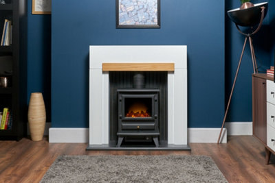 Adam Chester Fireplace Pure White Hudson Electric Stove Black 39 Inch Bs21711 - View #14