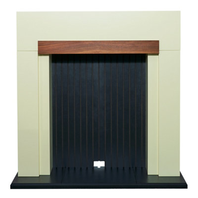 Adam Salzburg Stove Fireplace in Cream with Walnut Beam, 39 Inch Price Comparisons | Compare The Build