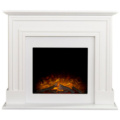 Adam Sandwell Electric Fireplace Suite in Pure White, 44 Inch