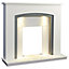 Adam Savanna Fireplace in Pure White & Grey with Downlights, 48 Inch