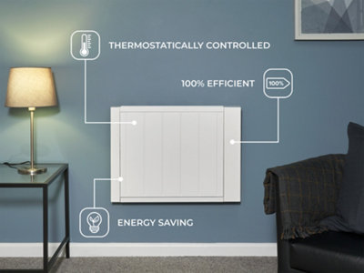 Adam Sola Ceramic-IQ 1.5kW Electric Radiator in White with Smart WiFi ...
