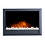 Adam Toronto Electric Wall Inset Fire with Pebbles & Remote Control in Black