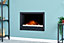 Adam Toronto Electric Wall Inset Fire with Pebbles & Remote Control in Black
