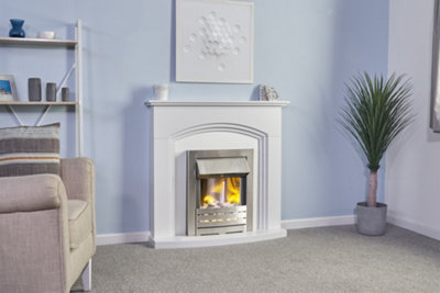 Adam Truro Fireplace in Pure White, 41 Inch