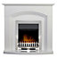 Adam Truro Fireplace in Pure White with Blenheim Electric Fire in Chrome, 41 Inch
