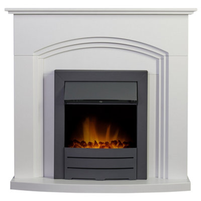 Adam Truro Fireplace in Pure White with Colorado Electric Fire in Black, 41 Inch Price Comparisons | Compare The Build