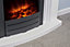 Adam Truro Fireplace in Pure White with Colorado Electric Fire in Black, 41 Inch