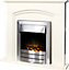 Adam Venice Fireplace in Cream with Colorado Electric Fire in Brushed Steel, 39 Inch