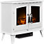 Adam Woodhouse Electric Stove in Pure White with Straight Stove Pipe in Pure White