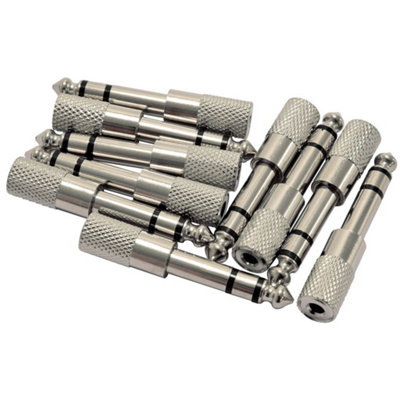 Adaptors 6.3mm Stereo Jack Plug - 3.5mm Stereo Jack Socket