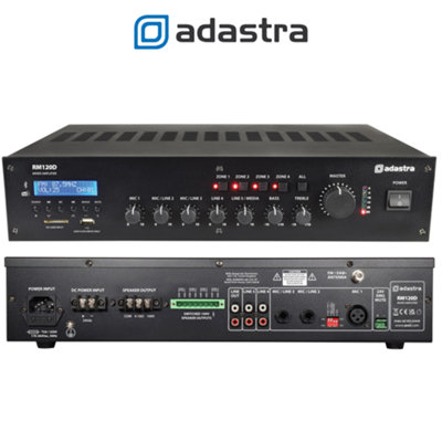 adastra RM120D 100V Mixer-Amplifier with DAB+, Bluetooth & USB/SD