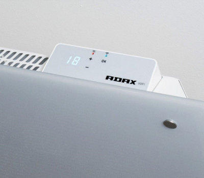Adax Clea WiFI Glass Electric Panel Heater, Wall Mounted, 800W, White