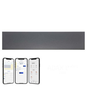 Adax Neo Wifi Low Profile Electric Panel Heater, Wall Mounted, 600W, Lava Grey