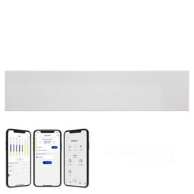 Adax Neo Wifi Low Profile Electric Panel Heater, Wall Mounted, 600W, White