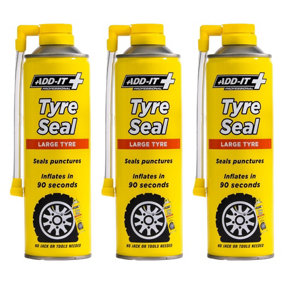 Add It Large Tyre Seal Emergency Puncture Repair Inflator 3x 500mL Quick Fix