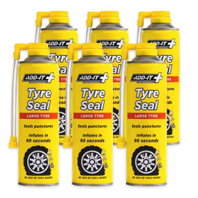 Add It Large Tyre Seal Emergency Puncture Repair Inflator 6x 500mL Quick Fix