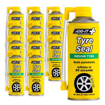 Add It Medium Tyre Seal Emergency Puncture Repair Inflator 12x 400mL Quick Fix