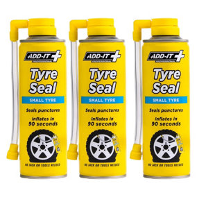 Add It Small Tyre Seal Emergency Puncture Repair Inflator 3x 300mL Quick Fix