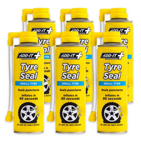 Add It Small Tyre Seal Emergency Puncture Repair Inflator 6x 300mL Quick Fix