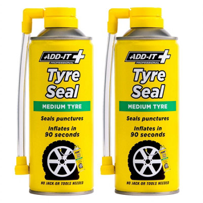 Add It Tyre Seal Emergency Puncture Repair Inflator Medium 2x 400mL Quick Fix