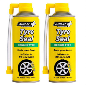 Add It Tyre Seal Emergency Puncture Repair Inflator Medium 2x 400mL Quick Fix