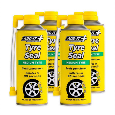 Add It Tyre Seal Emergency Puncture Repair Inflator Medium 4x 400mL Quick Fix