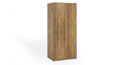 Add Warmth to Your Bedroom with the Elegant Bono Hinged Door Wardrobe 900mm x 2030mm x 650mm in Rich Oak Golden