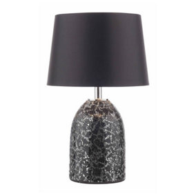 Addax Black Mosaic Table Lamp with Black Shade