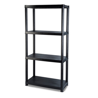 ADDIS 4 Shelf Plastic Storage Unit - Black 516571B&Q