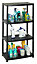 ADDIS 4 Shelf Plastic Storage Unit - Black 516571B&Q