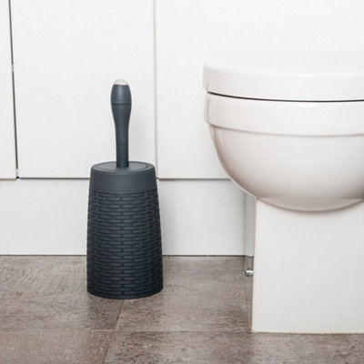 ADDIS Faux Rattan Toilet Brush Charcoal 517484B&Q