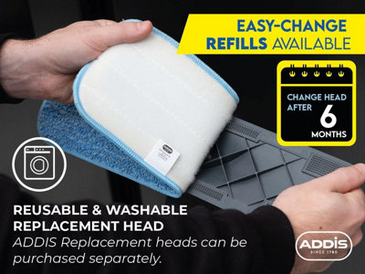 Addis Spray Mop Microfibre Floor Cleaning Mop Home Kitchen Bathroom Grey & Blue - 6