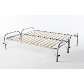 Addison Double Bed with Pull-out Trundle - Chrome