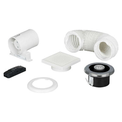 Addvent AVX100LEDSLC In-Line LED Shower Light Fan Kit 100mm (Timer Model)